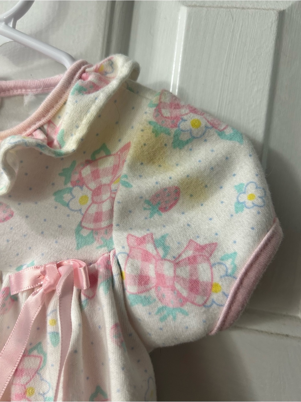 Vintage Little Me Baby Dress & Bloomers Set 3M Pink Gingham Bows Cottagecore - Picture 3 of 5